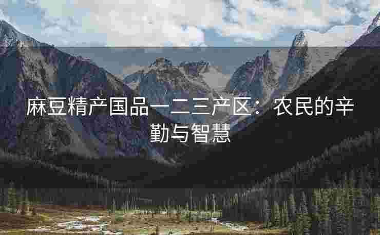 麻豆精产国品一二三产区：农民的辛勤与智慧
