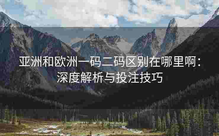 亚洲和欧洲一码二码区别在哪里啊：深度解析与投注技巧