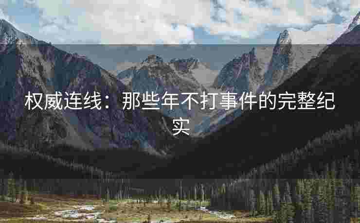权威连线：那些年不打事件的完整纪实